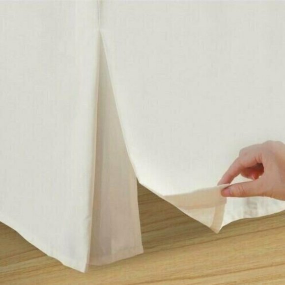 Wonder Skirt Ivory Wrap Around Twin Split Bedskirt 15" Drop - Picture 1 of 6